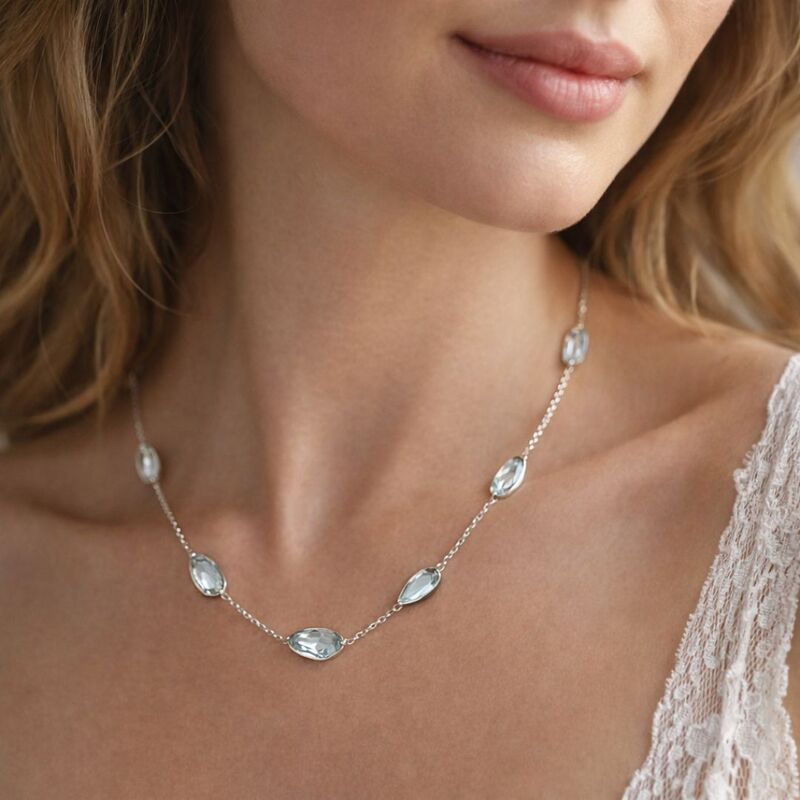 collier charms argent topaze bleue bresil design francais