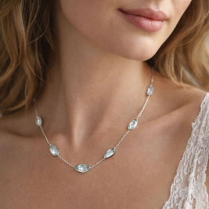 collier charms argent topaze bleue bresil design francais