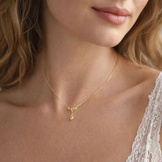 collier charms peridot vert naturel design francais