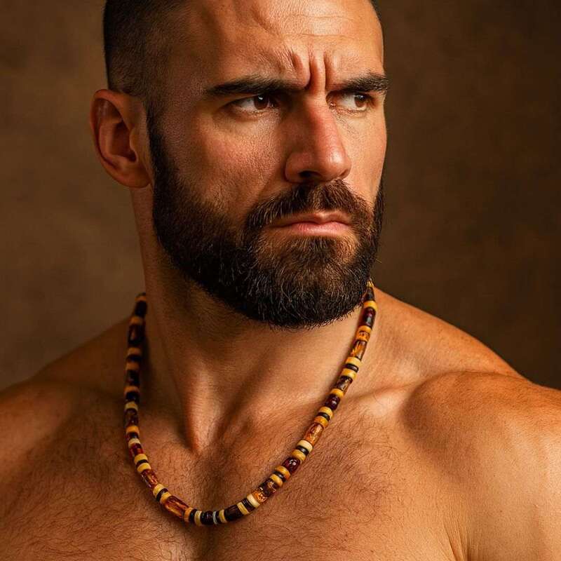 collier homme ambr baltique artisanat francais