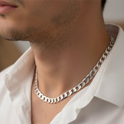 collier homme argent luxe