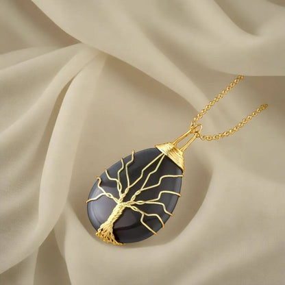 collier pierre naturelle | Agate Noire