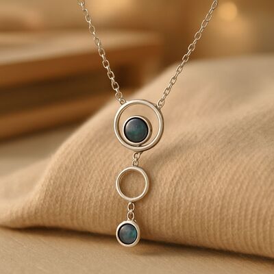 collier pierres naturelles | opale bleue argent 925 rhodié