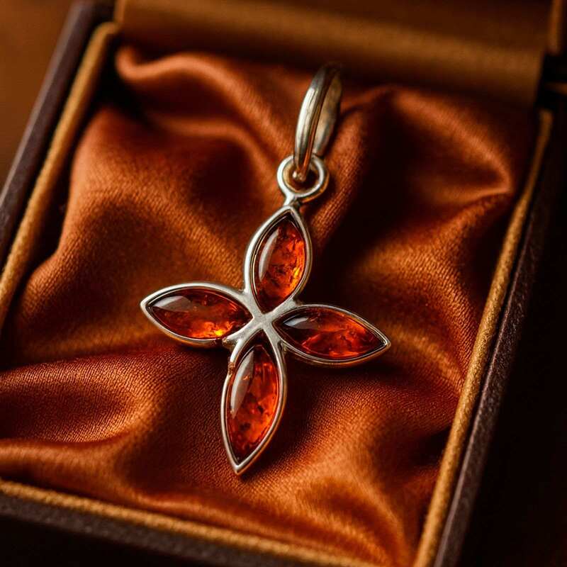 pendentif-croix-argent-ambre-argent-925