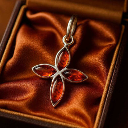 pendentif-croix-argent-ambre-argent-925