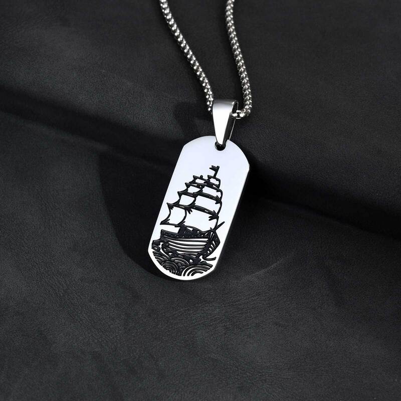 pendentif-homme-Maritime-Punk-Acier-mat