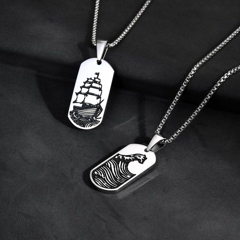 pendentif-homme-Maritime-Punk-Acier-sublime-mer