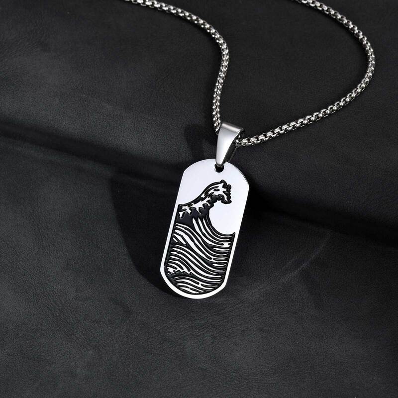 pendentif-homme-Maritime-Punk-Acier-vague