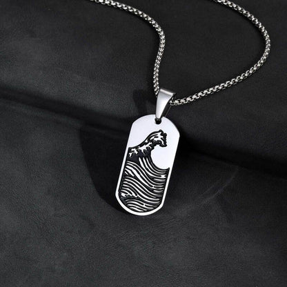 pendentif-homme-Maritime-Punk-Acier-vague