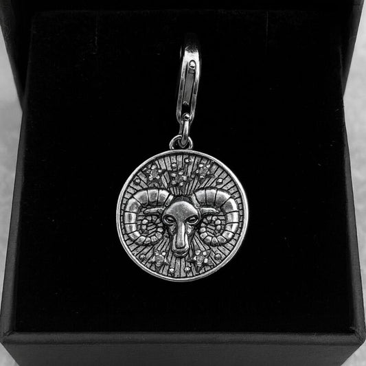 pendentif homme argent belier 925 zodiac pierre zicone