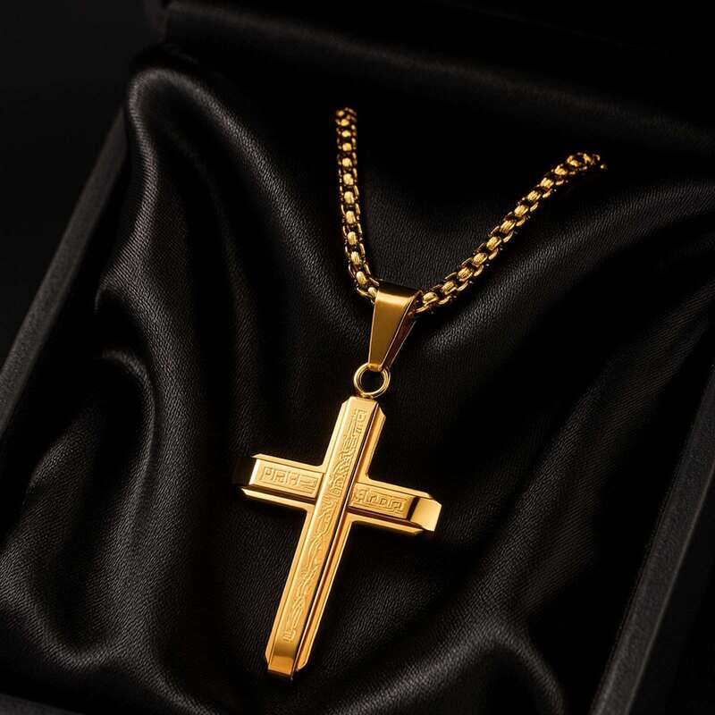 pendentif-homme-croix-or-inoxydable-304