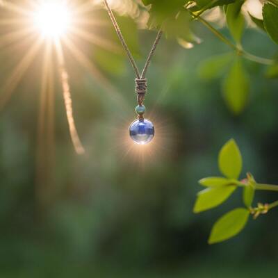 pendentif homme | œil de tigre bleu