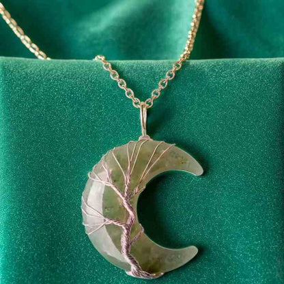 pendentif |  lune aventurine verte