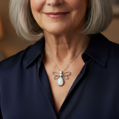 pendentif | papillon opale australienne argent 925