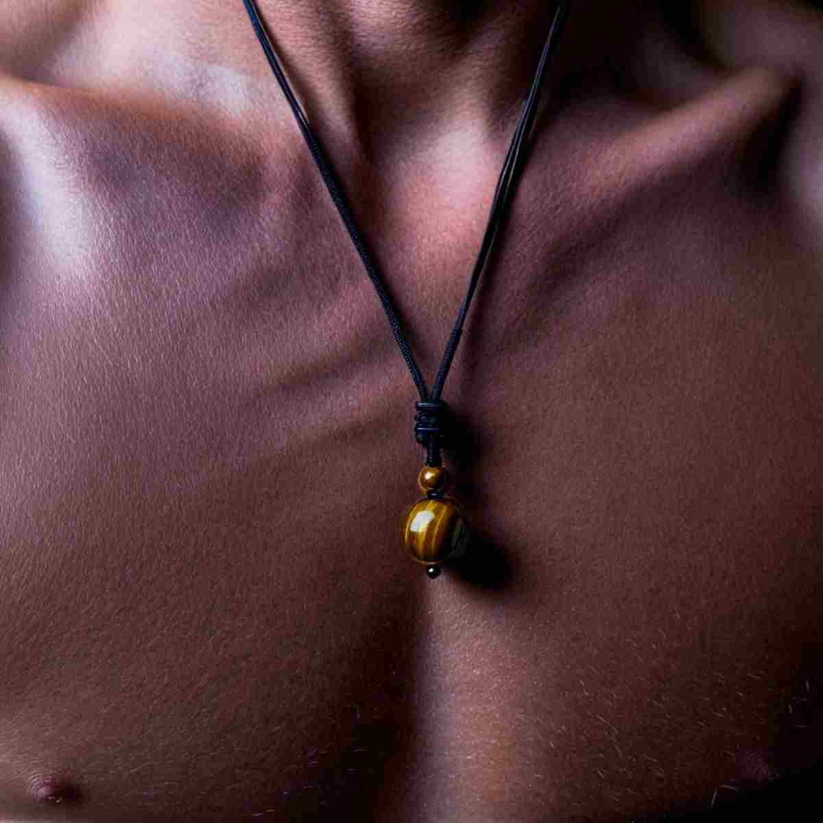 pendentif pour homme | boule œil de tigre - Essentieldubienetre